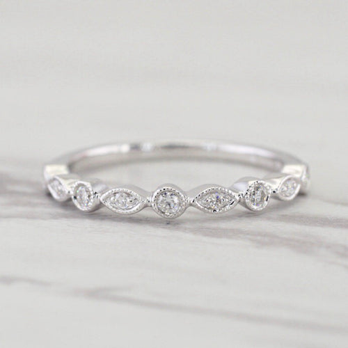 Airy Thin Vintage Inspired Diamond Ring